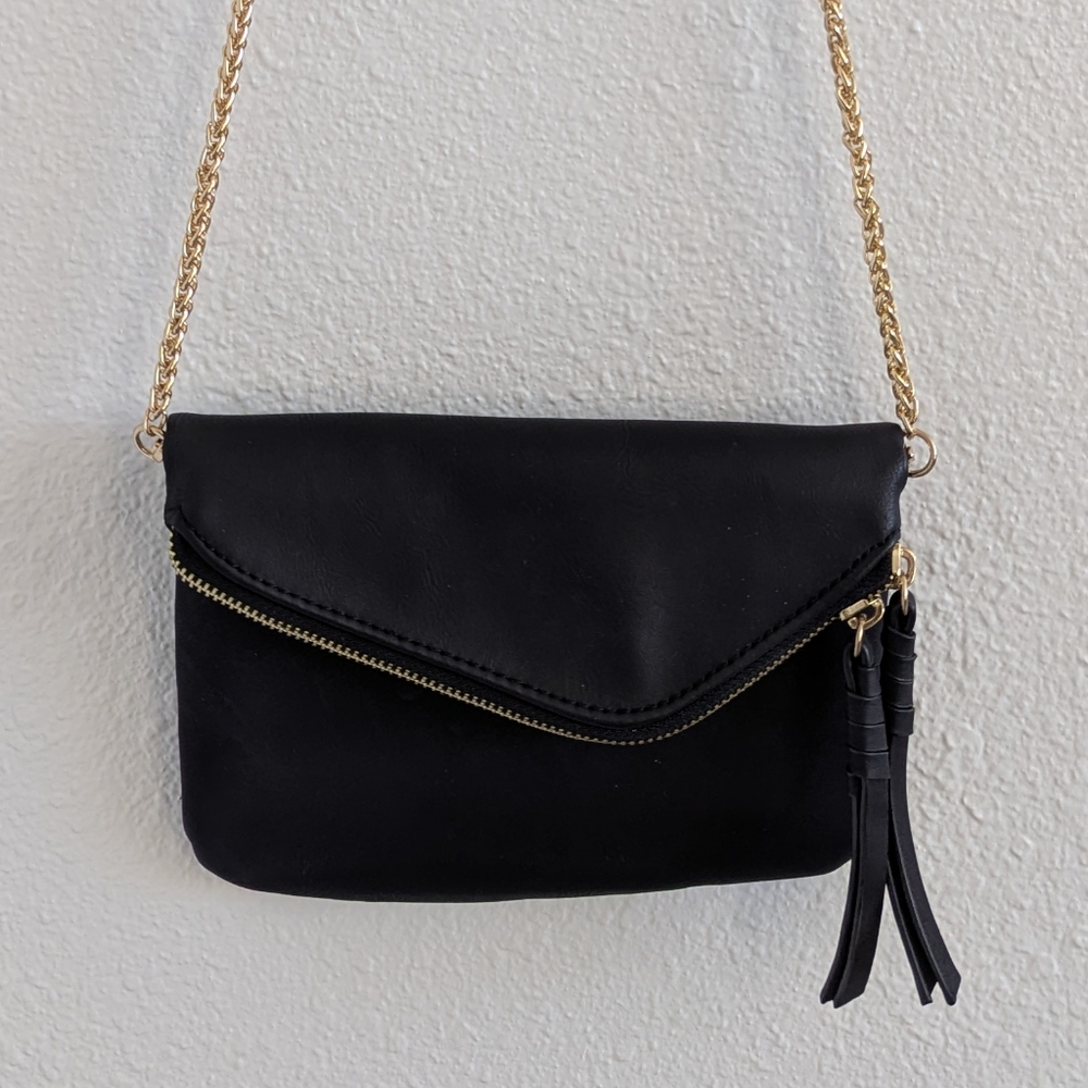 Black Faux Leather Purse or Clutch